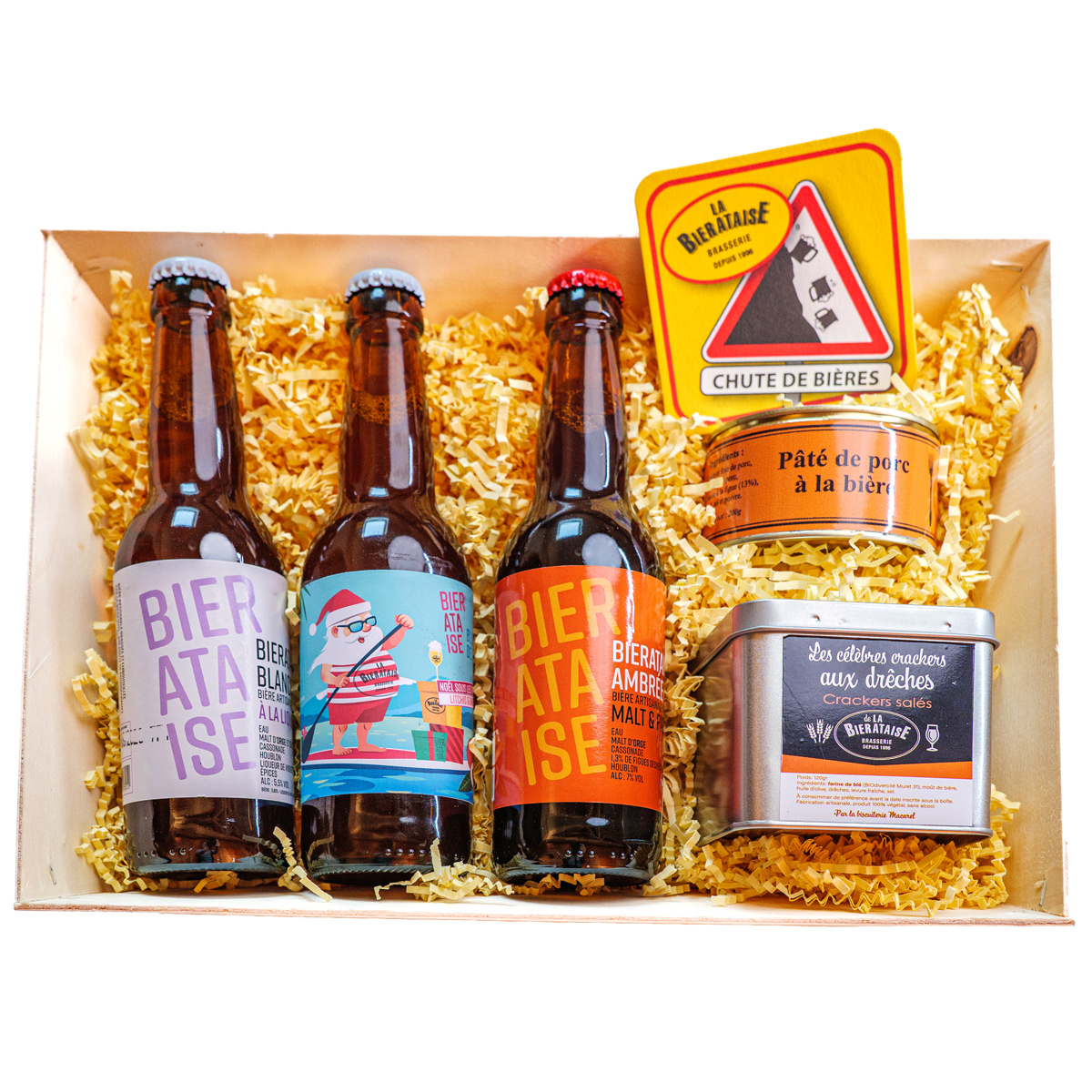 Coffret cadeau gourmand de spécialités à la bière