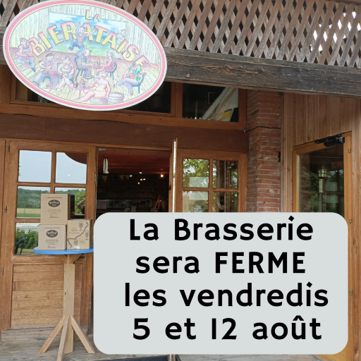 La Brasserie sera fermée pour la vente directe de bières et la boutique en ligne